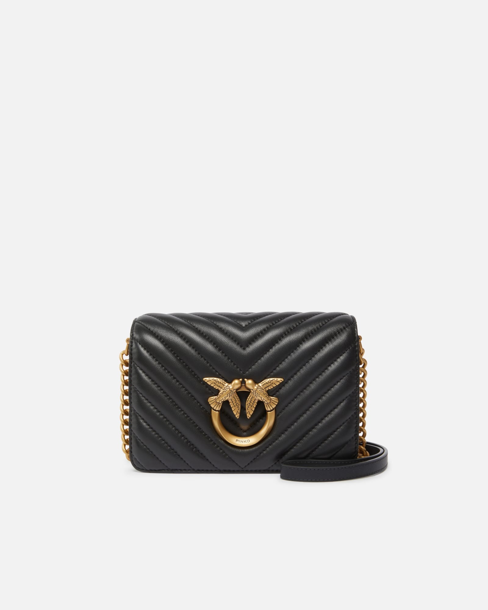 PINKO 105152A2LSMARKZC1 関税送料込 Pinko Love One Gold Crossbody Bag 100059-A1JD-ZZLB